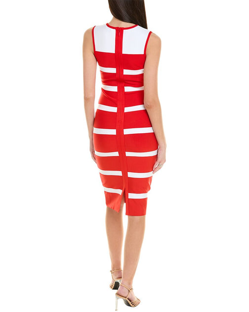 Gracia Colorblocked Zip-Back Bodycon Dress Red Large 3