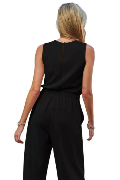 Davi & Dani Sleeveless Jumpsuit Black 2X 3