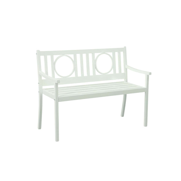 Hivvago Garden Patio Bench White 114 cm 3