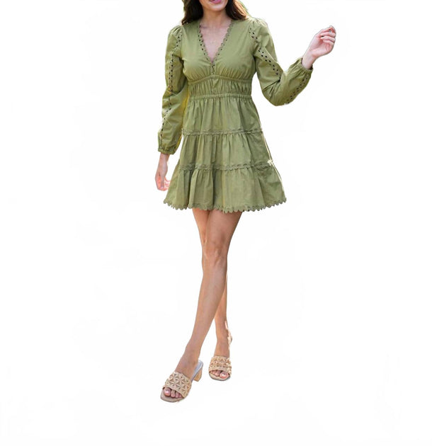 Sail to Sable V-Neck Cinched Waist Dress Multi Medium 2