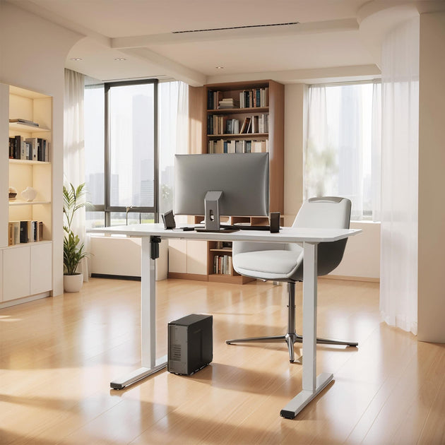 INOLEESK Vertical Office Desk Brown 4
