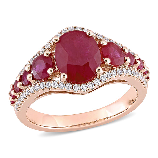 Mimi & Max Graduated Ring Red US 6 2
