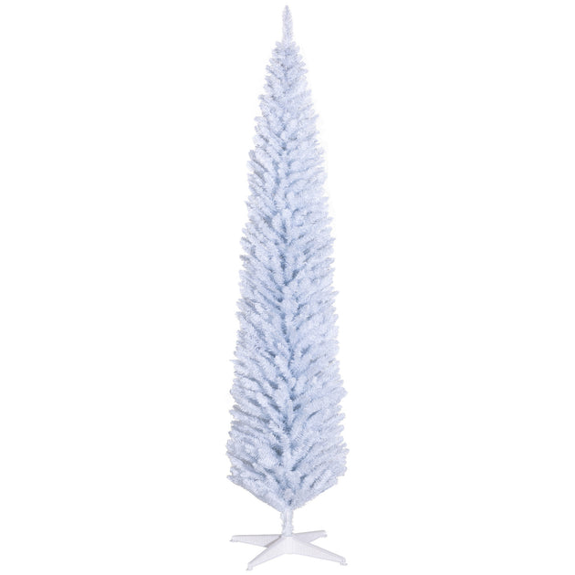 Streamdale 8FT Slim Artificial Pencil Christmas Tree White 2