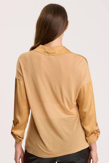 XCVI Cuffed Sleeve Button Up Shirt Gelb XL 3