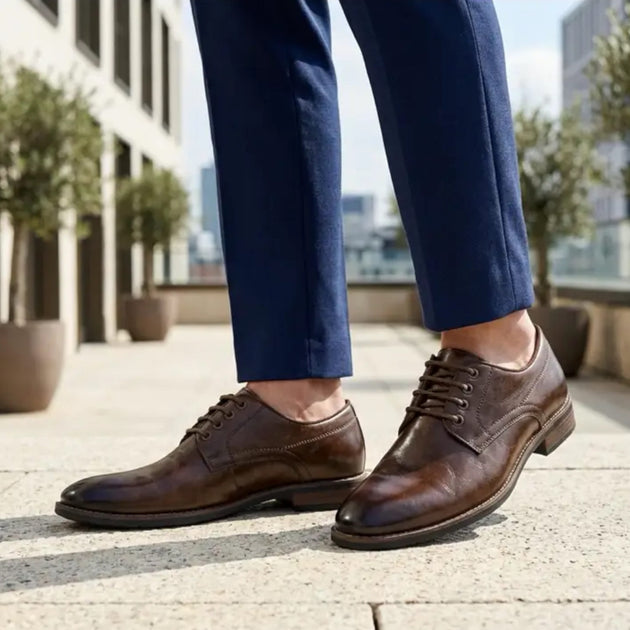 Infinity Plain Toe Derby Shoe Brown 42 4