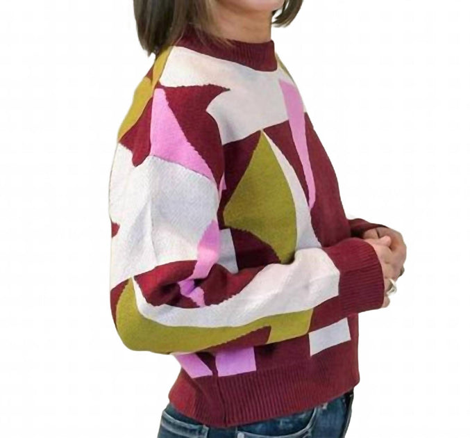 THML Mock Neck Sweater Red Large 4