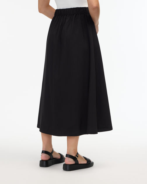 Ellen Tracy Tencel Pull-on Skirt Black Medium 3