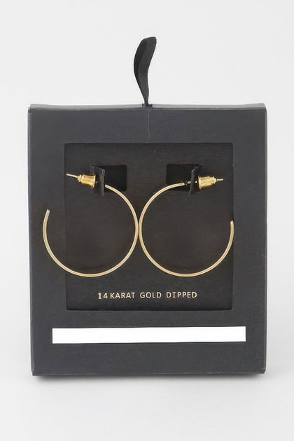 FASHNZFAB Flat Hoop Earrings Gold One Size 4