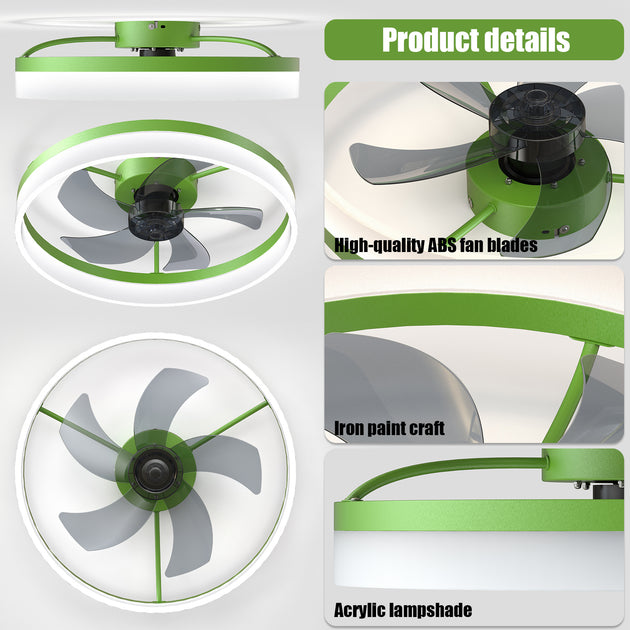 Streamdale Deckenventilator mit Licht Dimmbare LED Einbau Dünn 6