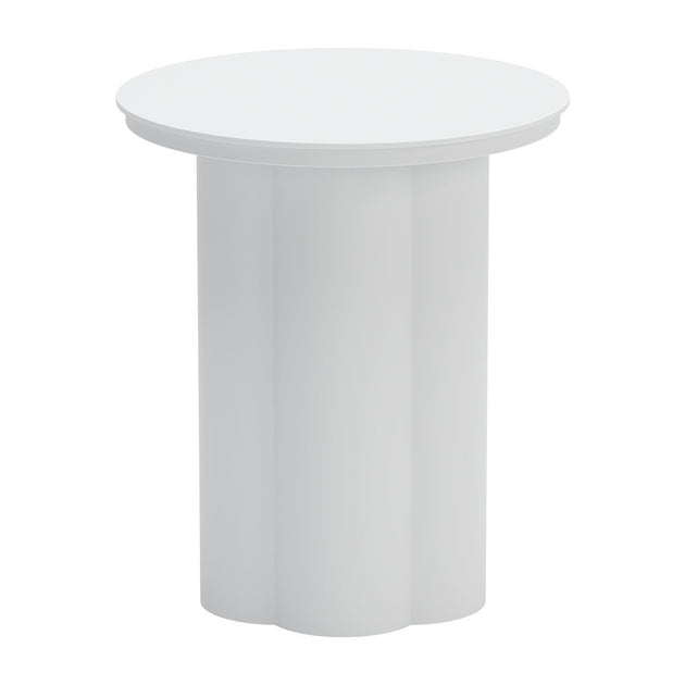 Hivvago 19-inch Round Pedestal End Table White 4