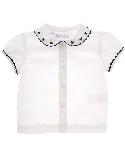 Rachel Riley Bow Embroidered Blouse White 3-6 Months 2