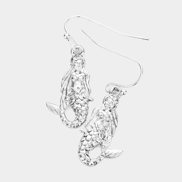 FASHNZFAB Metal Mermaid Dangle Earrings Multi 3
