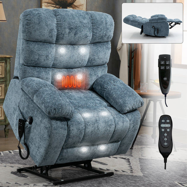 Fauteuil releveur bleu Streamdale avec chaleur et massage 2