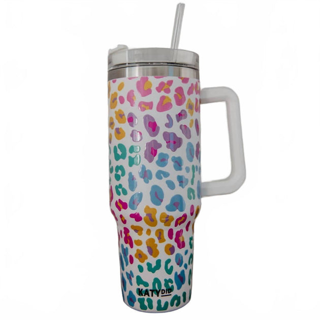 Katydid Pastel Leopard Stainless Steel Tumbler 40 oz Pink 3