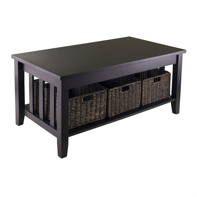 Hivvago 2 Tier Coffee Table Espresso 2