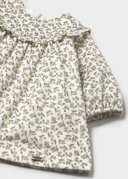 Mayoral Mädchen Bedrucktes Samtkleid Grün 18-24 Monate 4