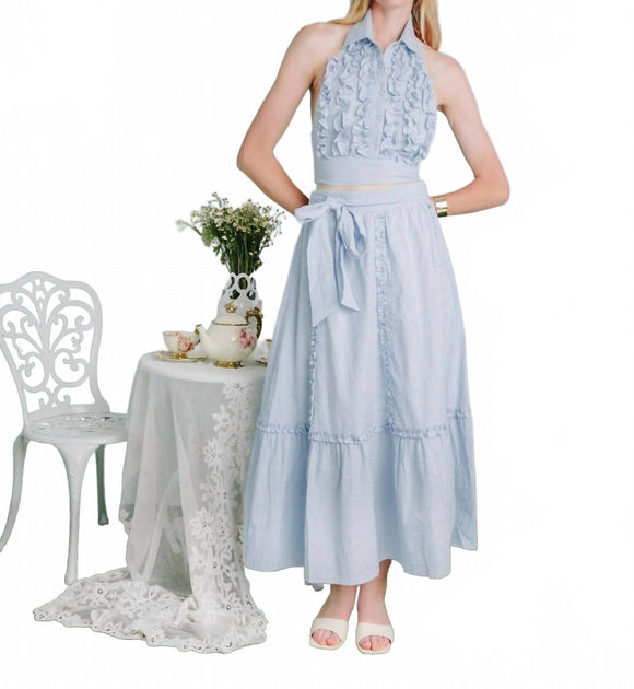 LOVE THE LABEL Jupe Maxi Elowen Bleu XS 2