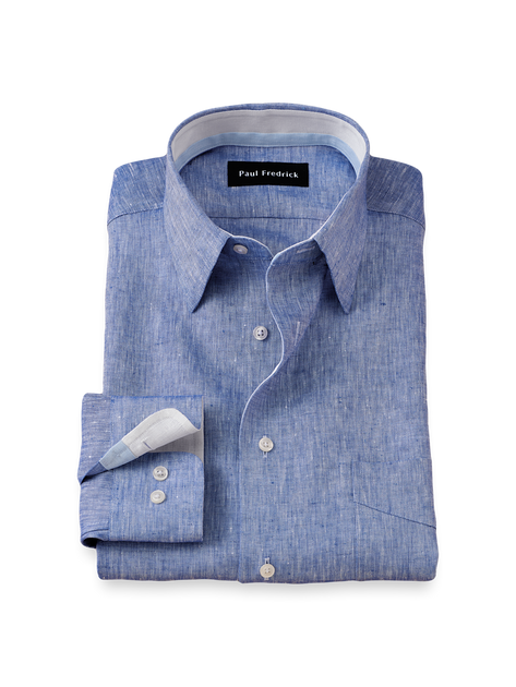 Paul Fredrick Slim Fit Dress Shirt Blue US 16.5 32/33 2