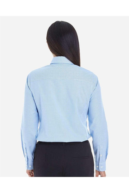 Devon & Jones Crown Collection Royal Dobby Dress Shirt Blue XSmall 4