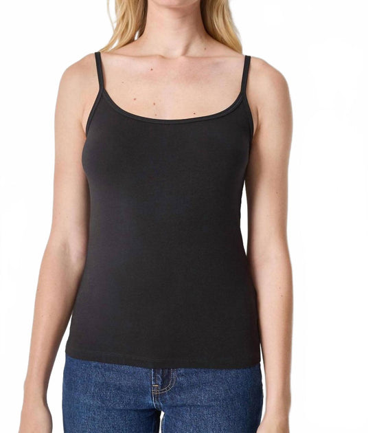 Lilla P Cotton Scoop Neck Camisole Black XLarge 2
