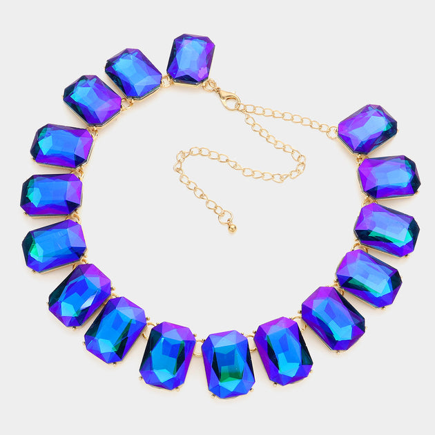 FASHNZFAB Link Necklace Green One Size 5