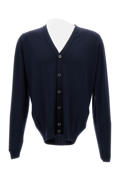 John Smedley Cardigan Blue Midnight Blue Large 2