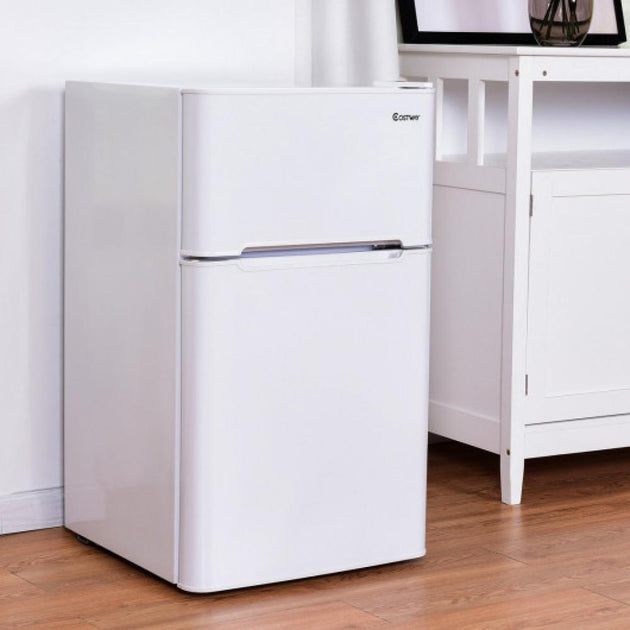 Costway 3,2 cu ft. Kompakter Edelstahl-Kühlschrank-Grau 4