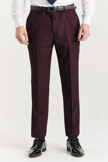 Paul Andrew Regent Plaid Check Trousers Red 44x32 2
