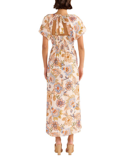 MINKPINK Marceline Panel Robe Mi-longue en Mélange Lin Blanc Small 3