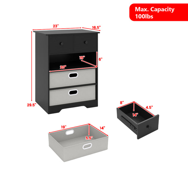 Hivvago 4-Drawer Chest Brown 5