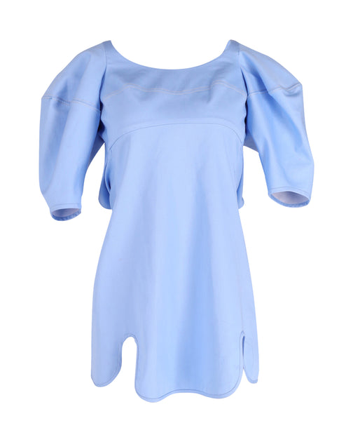 ellery blue dress Girls Blue Print Ruffle Sleeve Dress