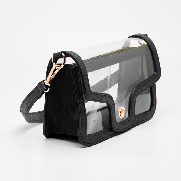FASHNZFAB Transparent Rectangle Shoulder Bag Grey One Size 3