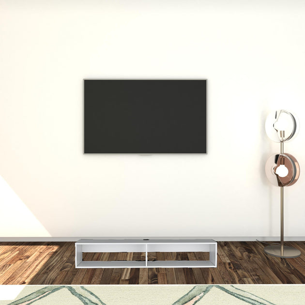 Hivvago Floating Mount TV Stand White 59in 3