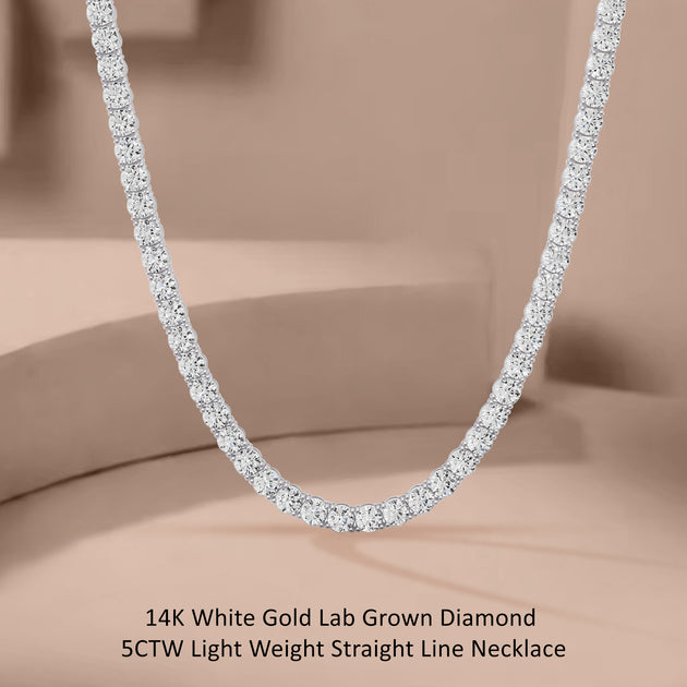 Diamond2Deal Tennis Necklace Silver 18 5