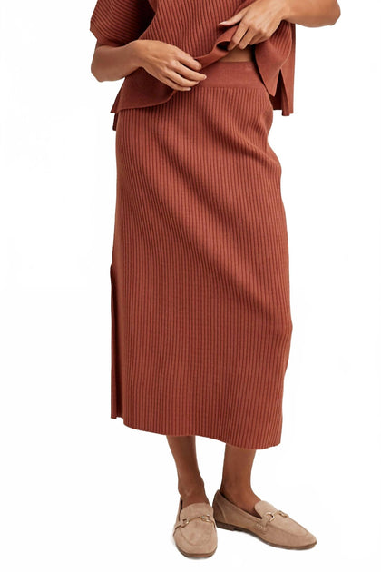 WISHLIST Vienna Knit Skirt Brown Small 2