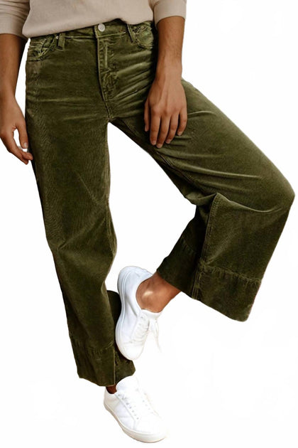 Daisy Tech Rough Ridge Cords Wide Leg Pants Green Medium 4