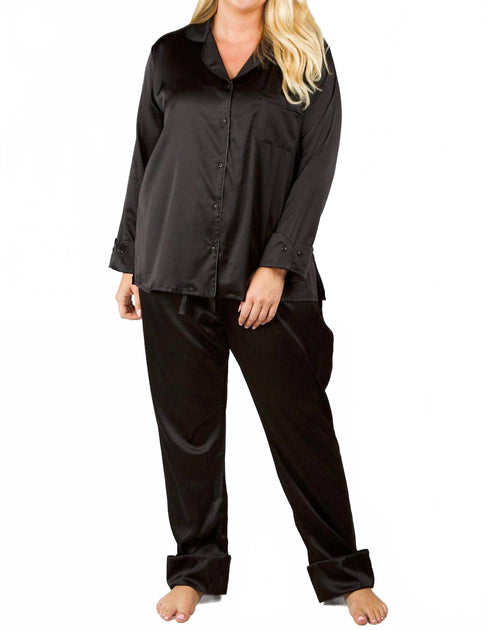 Ensemble de Pyjama en Soie ISAYES Noir 4X 3
