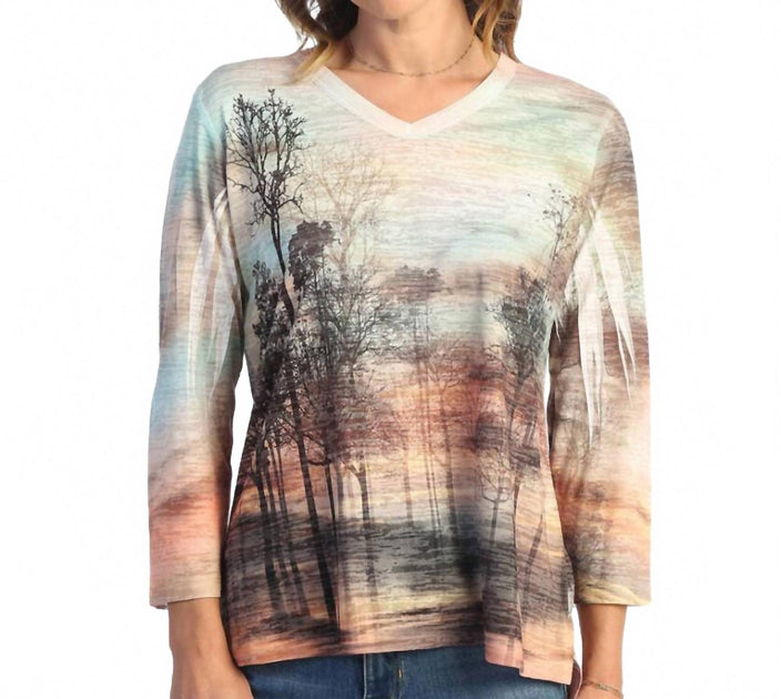 Jess & Jane Sunset Burnout High Low Top Multi Small 3