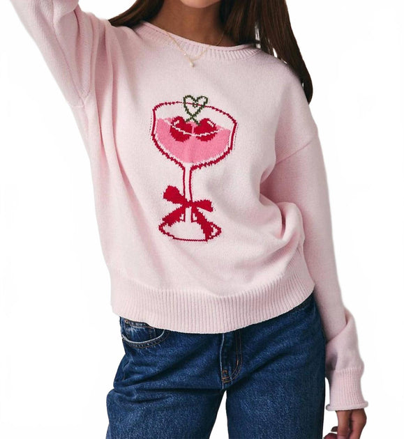 Sunday Edition Valentine Martini Sweater Pink Large 2