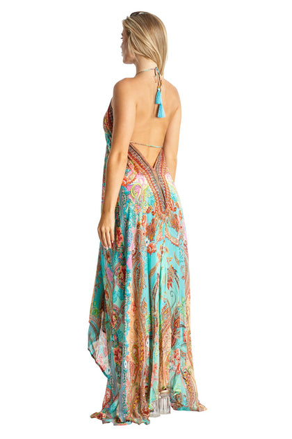 La Moda Clothing Cassini Halter Maxi Dress Multi Small/Medium 3