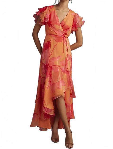 Hutch Whitlee Floral Wrap Dress Pink Small 2