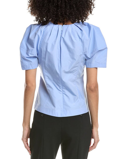 3.1 Phillip Lim Bloom Sleeve Scoop Neck Top Blue US 00 3