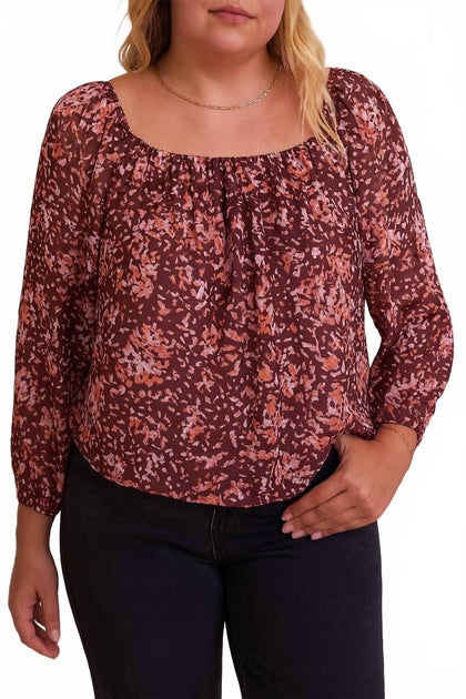 GILLI Women's Square Neck Top Red 3X 2