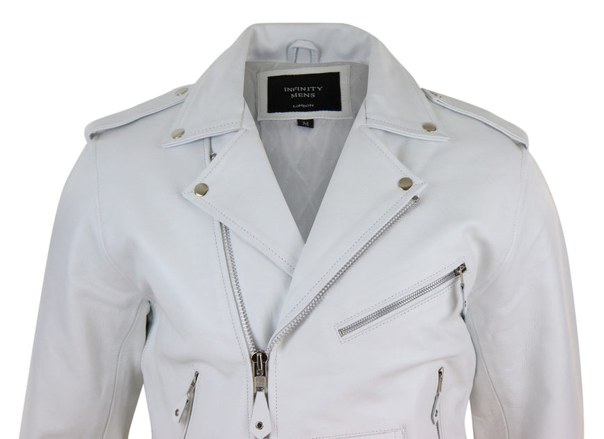 TruClothing Cowide Biker Jacket White XLarge 4