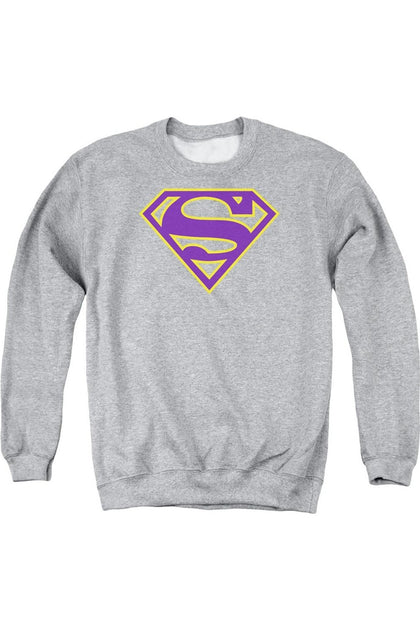 Gildan Superman Shield Crewneck Sweatshirt Grey Large 2