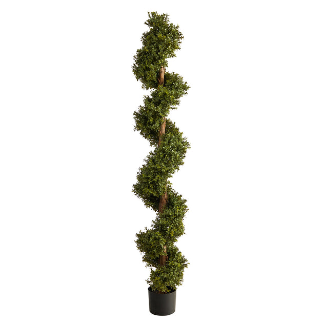 Hivvago Boxwood Spiral Topiary Artificial Tree Green 182.88 cm 2