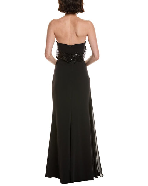Badgley Mischka Sequin Combo Gown Black US 10 3