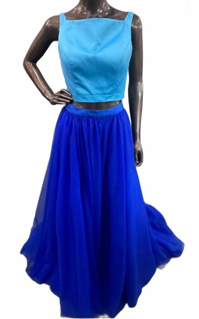Angela & Alison Two Piece Ballgown Blue US 6 2