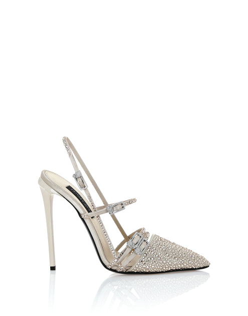 Philipp Plein Multi-Strap High-Heel Slingbacks 12 Mix Strass Black EU 37 3