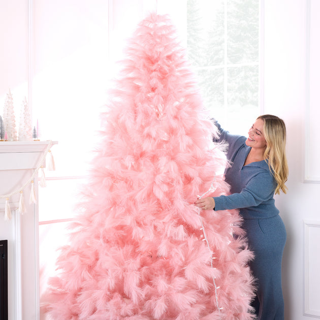 Best Choice Products Artificial Pampas Christmas Tree Pink 6ft 4